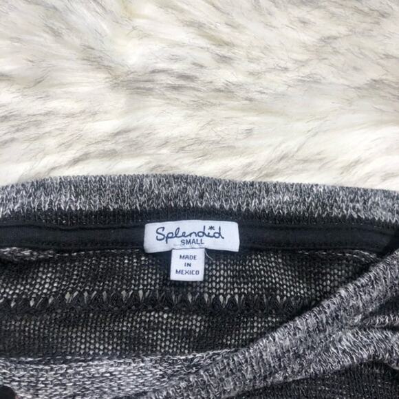 Splendid Striped Emo Goth Sweater Gray and Black Long Sleeve - Picture 4 of 6